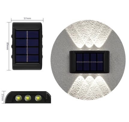 2 Appliques murales solaires 6 LED