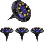 Pack 4 Torche solaires 8 LED Bleu/Blanc