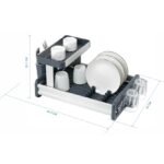 Égouttoir à vaisselle haut de gamme à deux niveaux en aluminium – Image 4